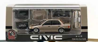 (PRE-ORDER 2026) Honda Civic EF2 Champagne LHD Tokyo Station Exclusive Edition 1:64 BM Creations 64B0451