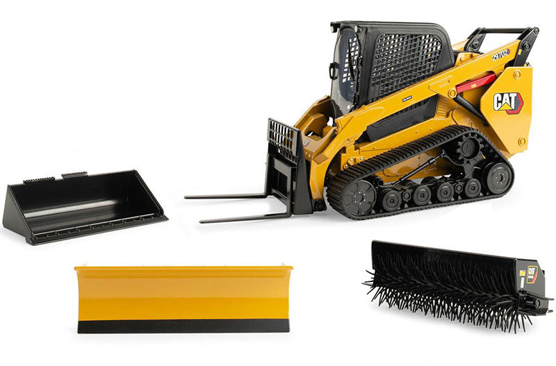 Caterpillar 272D2 Tracked Skid Steer Loader in Yellow with Accessories