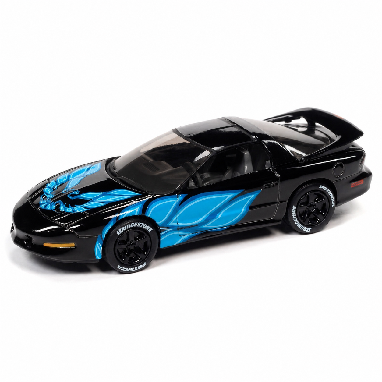 Johnny Lightning 1:64 1993 Pontiac Firebird T/A Black with Blue Flames - Street Freaks - JLSF022-4B-4