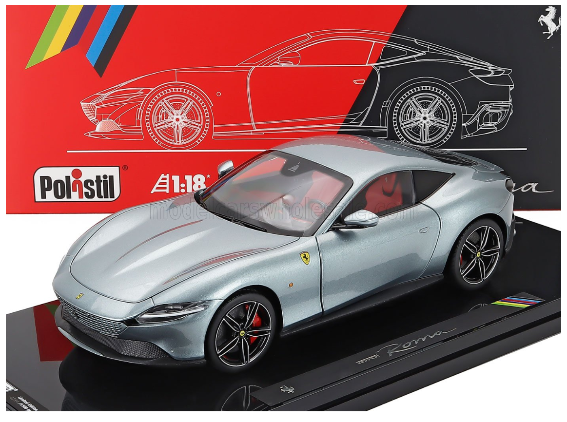 POLISTIL - 1/18 - FERRARI - ROMA 2019- WITH SHOWCASE - NUMBERED ONE BY ONE - GREY