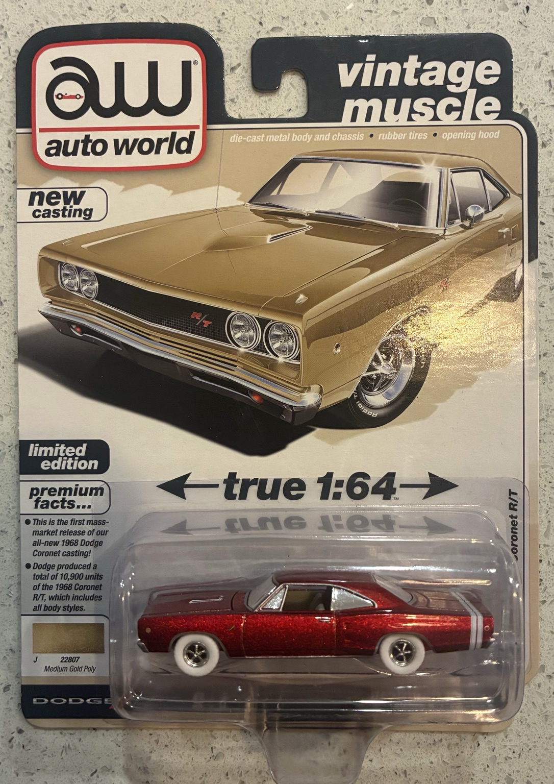 CHASE CAR 1968 Dodge Coronet R/T – Auto World Vintage Muscle (AWSP194/24B-CHASE)
