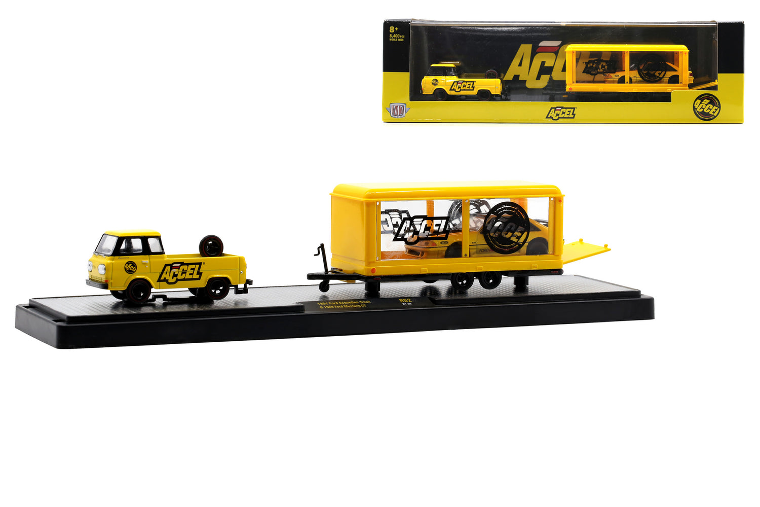ACCEL-1964 Ford Econoline Truck &amp; 1988 Ford Mustang GT (36000-52C) - M2 Machines Auto-Haulers Release 52