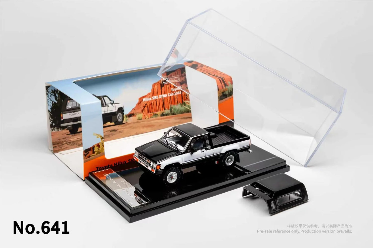 GCD 1:64 1985 Toyota Hilux SR5 Xtra Cab Black (LHD) – KS-087-641