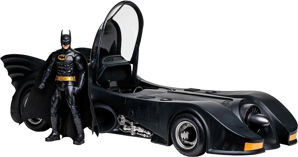 Batmobile 1989 with Batman Figure - DC Multiverse, Gold Label, 7" batman figure