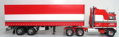 1979 KW K100 Aerodyne Tractor &amp; Trailer ("22 x "9) : BJ and the Bear 1:18 *Voir Note-*See Note