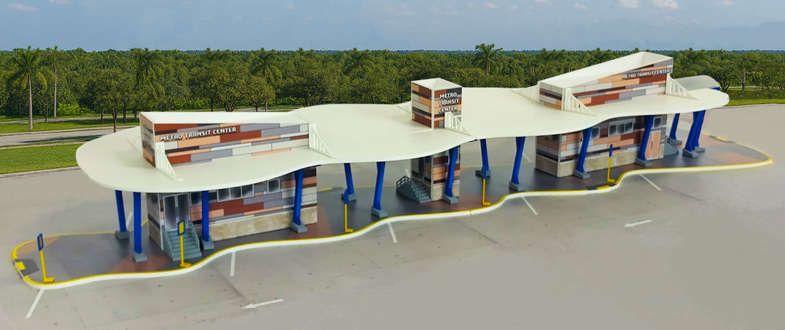 Metro Transit Bus Center 1:87 Bus Station Diorama