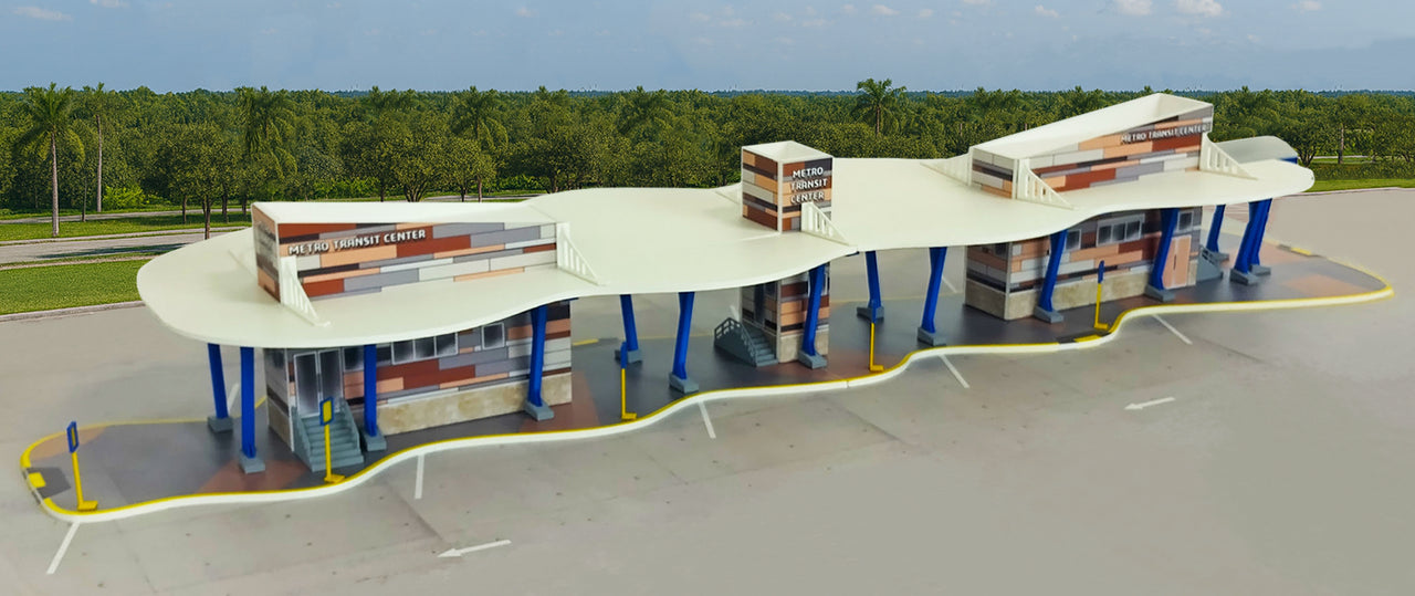 Metro Transit Bus Center 1:87 Bus Station Diorama