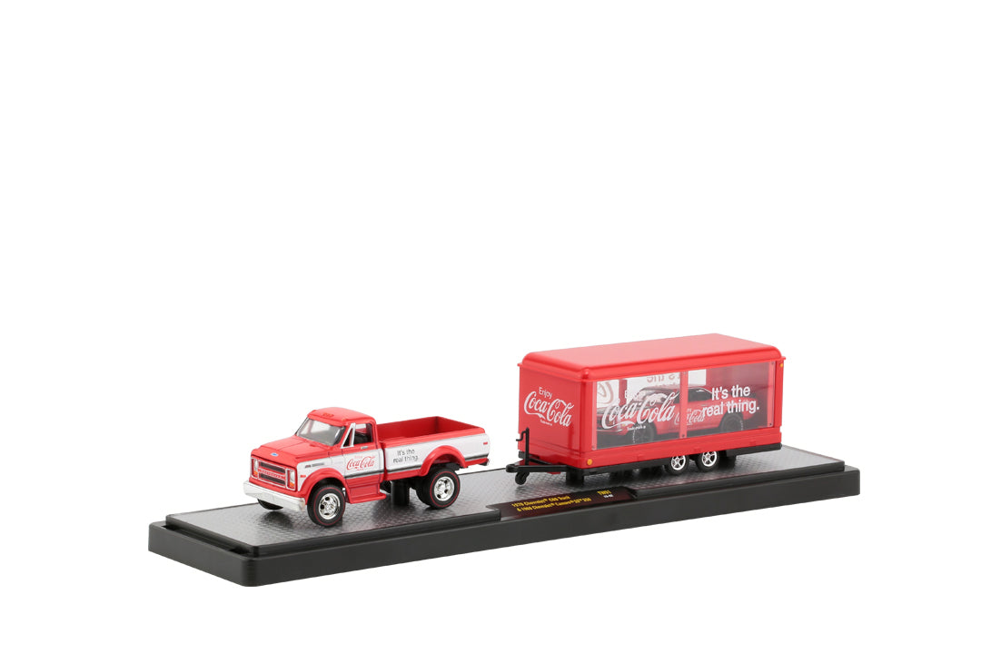 ***voir note**** Coca-Cola - 1970 Chevrolet C60 Truck &amp; 1968 Chevrolet Camaro SS 350 (56000-TW01B) – M2 Machines Auto-Haulers Coca-Cola Release TW01