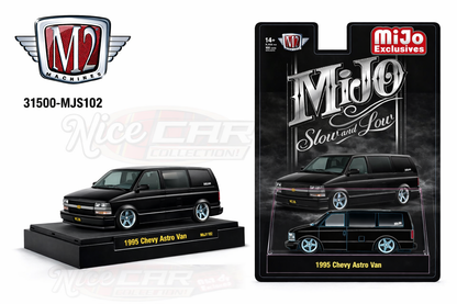 (PRE-ORDER 2026) M2 Machines 1:64-1995 Chevrolet Astro Van Custom Slow Low – Black 31500-MJS102