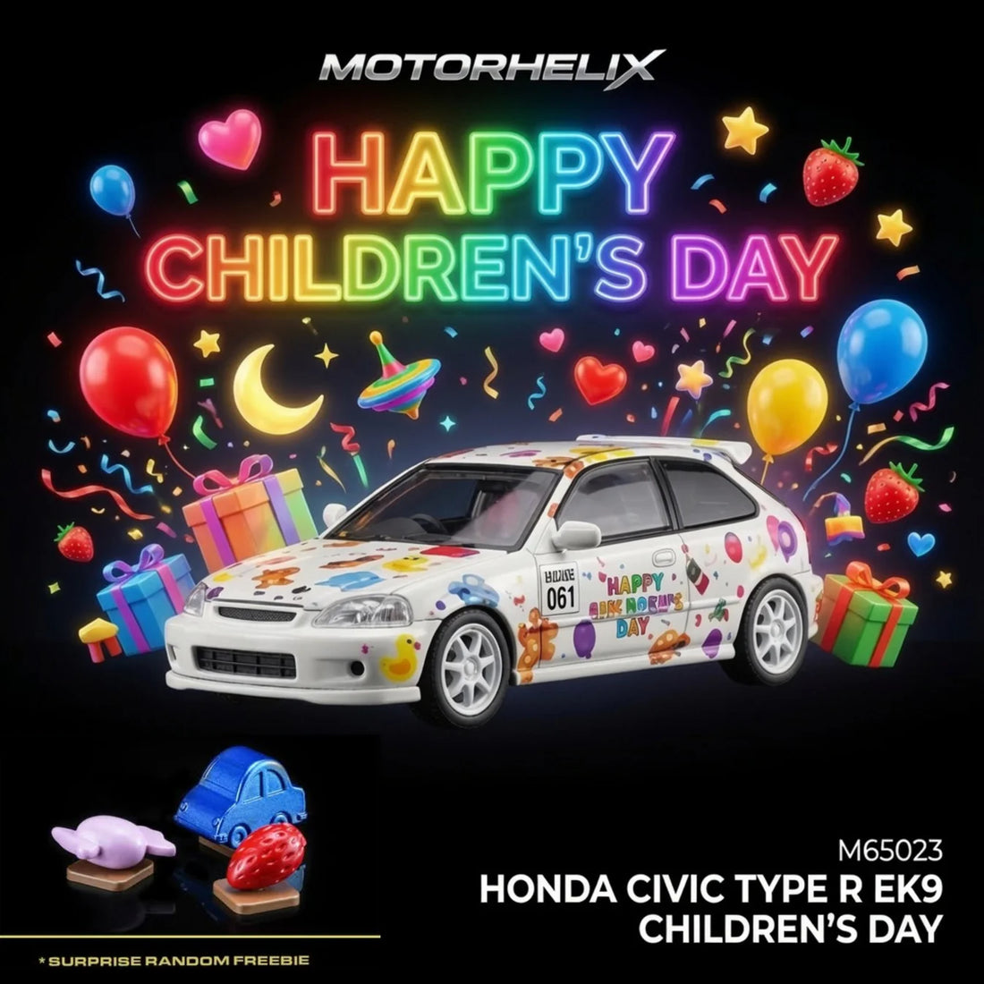 Honda Civic Type R EK9 Children’s Day Limited Edition Motorhelix 1:64 M65023
