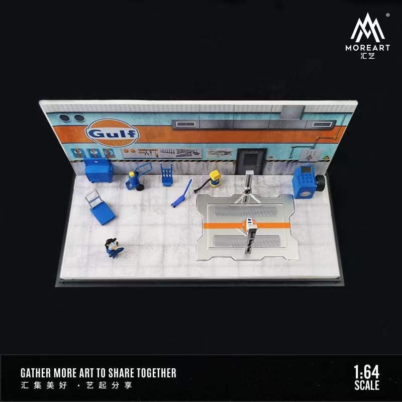 MoreArt Diorama 1:64- Gulf -Automobile Repair Workshop Garage (MO641056)
