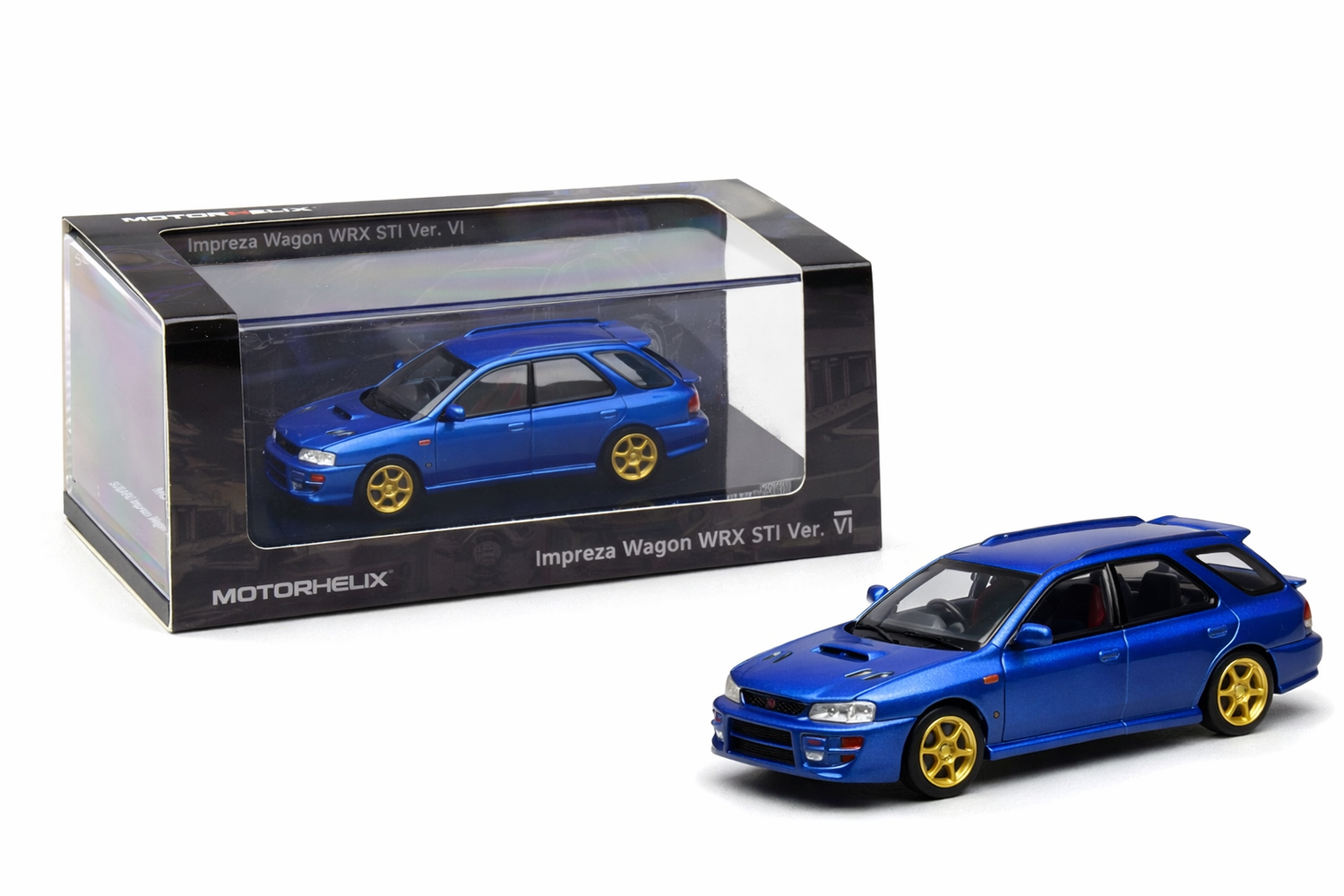 Motorhelix 1/64 - Subaru lmpreza Wagon WRX STi Version VI (Blue) - M67101
