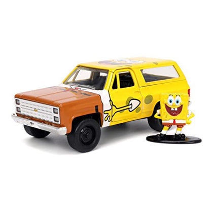 1980 Chevrolet K5 Blazer with SpongeBob – Yellow – Jada Toys 1:32 Hollywood Rides – JD31798