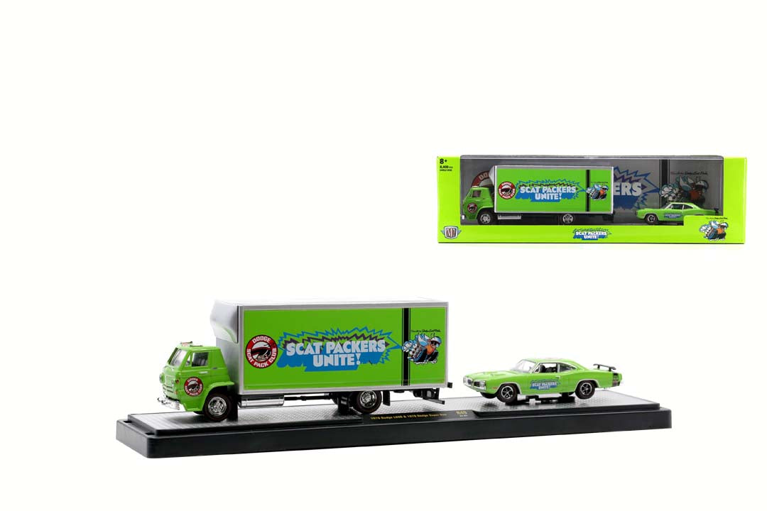 Scat Packers Unite! 1970 Dodge L600 &amp; 1970 Dodge Super Bee - M2 Machines Auto-Haulers Release 49 (36000-49C)