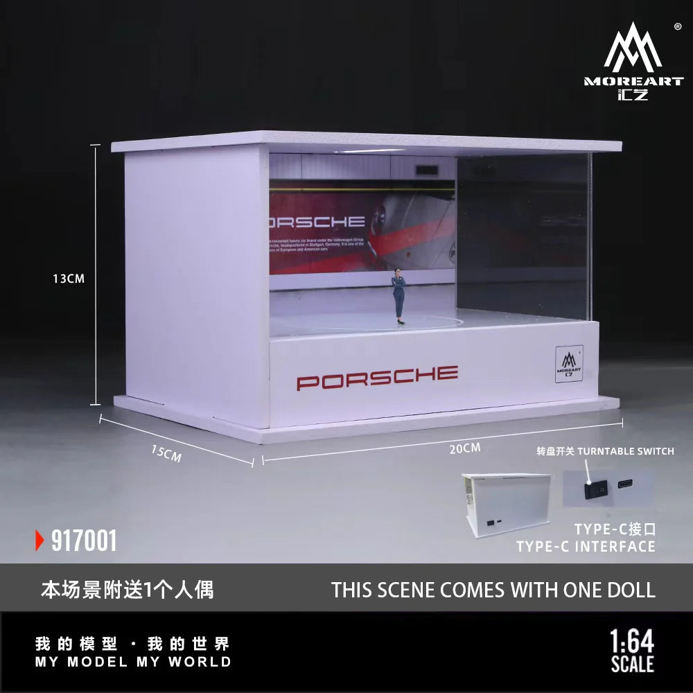 Porsche Turntable Showroom – Scène lumineuse 1:64 MoreArt MO917001