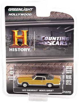 1972 Chevrolet Monte Carlo Gold Metallic with Black Top "Counting Cars" (2012) TV Series.V Series.