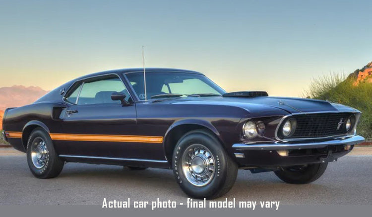(PRE-ORDER 2027) ACME 1:18 1969 Ford Mustang Mach 1 428 Cobra Jet Midnight Orchid – A1801899