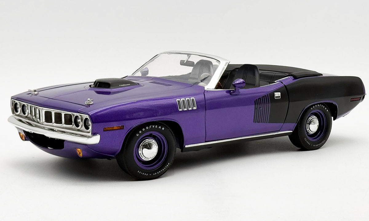 (PRE-ORDER 2027) ACME 1:18 – 1971 Plymouth HEMI Cuda Convertible – Plum Crazy Purple – MCACN Limited Edition – A1806141