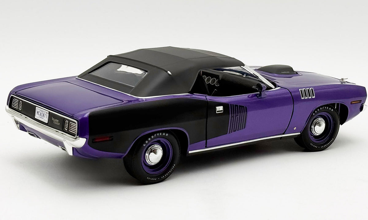 (PRE-ORDER 2027) ACME 1:18 – 1971 Plymouth HEMI Cuda Convertible – Plum Crazy Purple – MCACN Limited Edition – A1806141