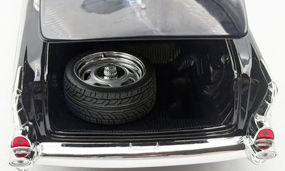 (PRE-ORDER 2027) ACME 1:18 – Chevrolet Bel Air Custom 1957 – Noir avec Flammes Argentées – Édition Limitée 357 Exemplaires – A1807022