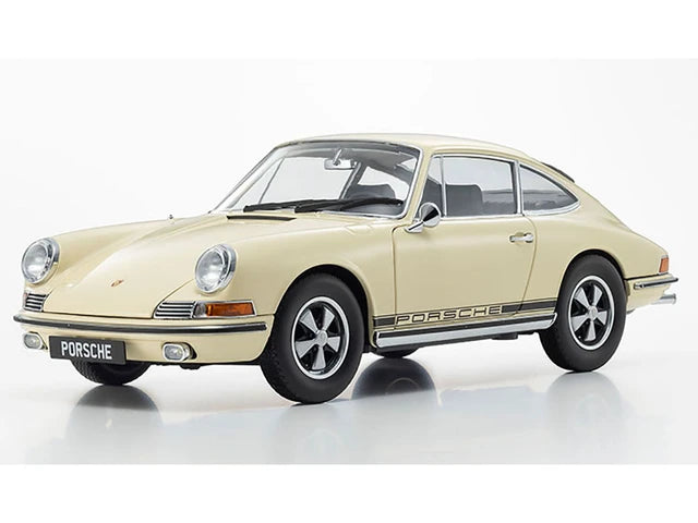 (PRE-ORDER 2027) Kyosho 1:18 – Porsche 911 S – Medium Ivory with Black Stripes – K08978IBK