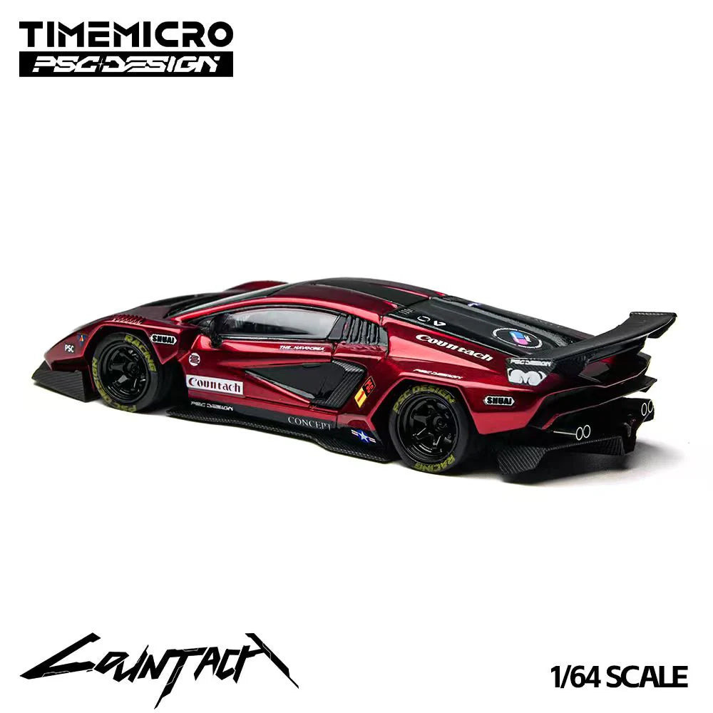 TimeMicro &amp; PSC DESIGN 1:64- Lamborghini Countach “V” Scarlet TM647705
