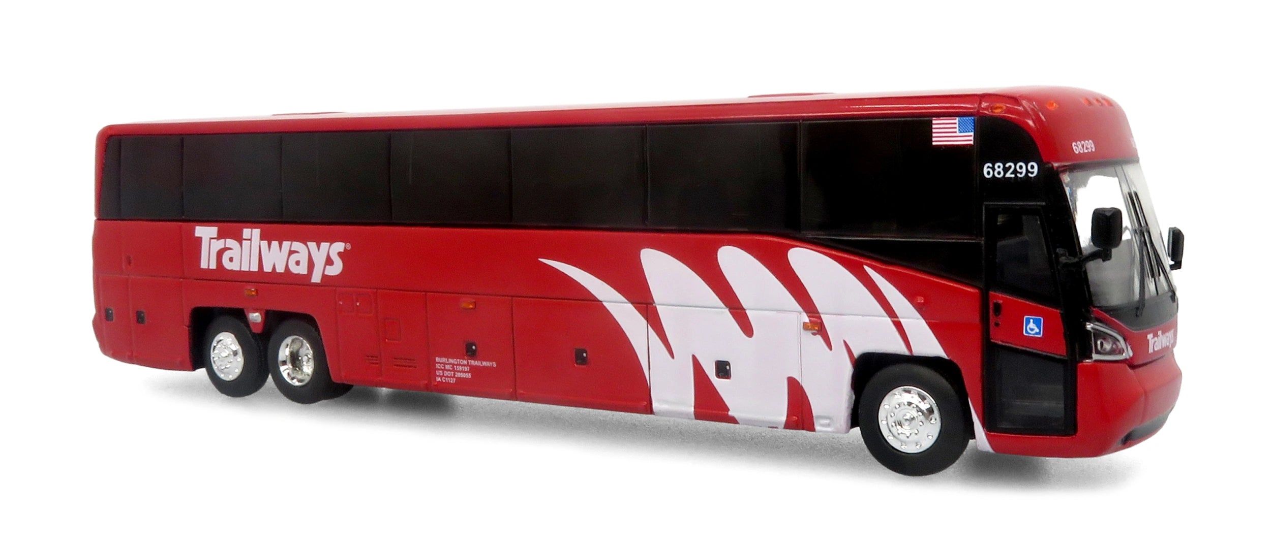 Autobus MCI D4520 Coach Burlington Trailways 1:87 — Iconic Replicas 87-0661