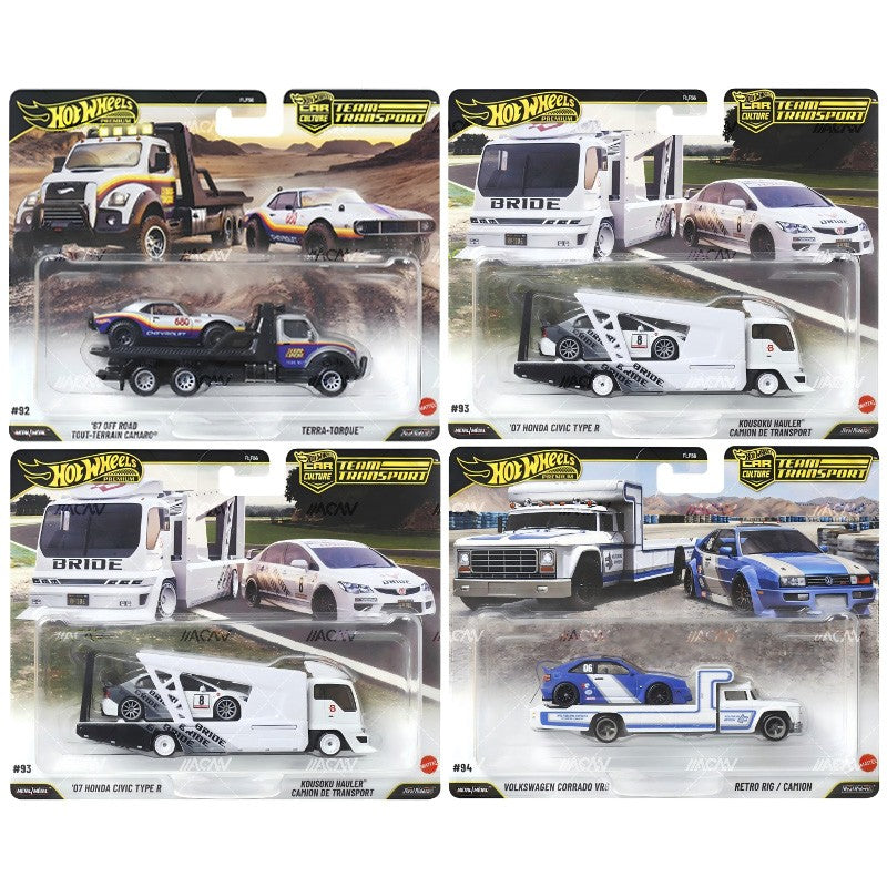 (PRE-ORDER 2026) Hot Wheels 1:64 Team Transport 2026 L Case Assortment (Boite scellé de sealed box of 4) FLF56-957L