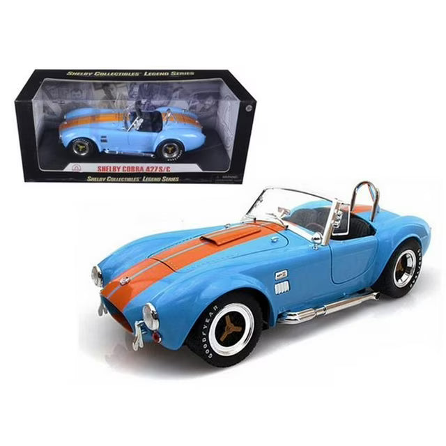 1965 Shelby Cobra 427 S/C Blue with Orange – Shelby Collectibles Legend Series 1:18 (sc129/blue)