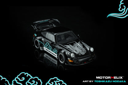 (PRE-ORDER 2026) Motorhelix 1/64 - RWB 964 Black SILVER-FENIX (M6210)