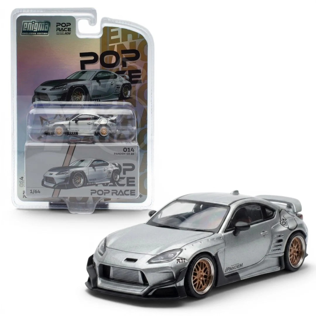 CHASE CAR Toyota GR86 Pandem Silver – Pop Race 1:64 (PRE014-CHASE)