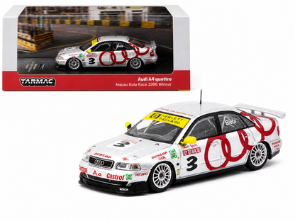 TARMAC WORKS HOBBY64 1/64-Audi A4 Quattro Macau Guia Race 1996 Winner Frank Biela T64-077-96MGP03