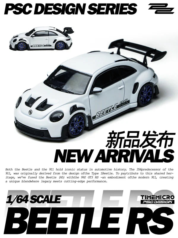 TimeMicro &amp; PSC DESIGN 1:64- Volkswagen Beetle-Concept White TM647901