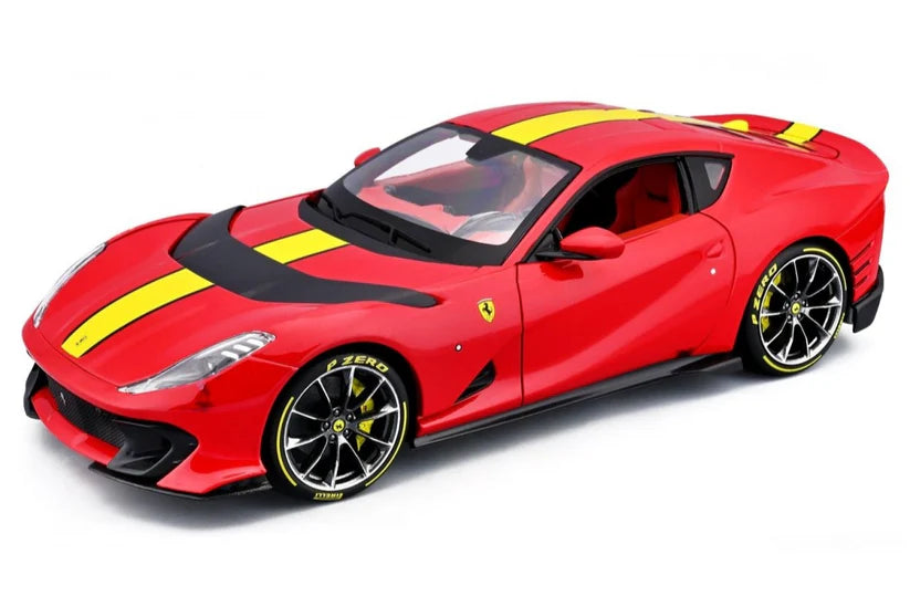 2021 Ferrari 812 Competizione Rosso Corsa Red w/ Yellow Stripe 1:18