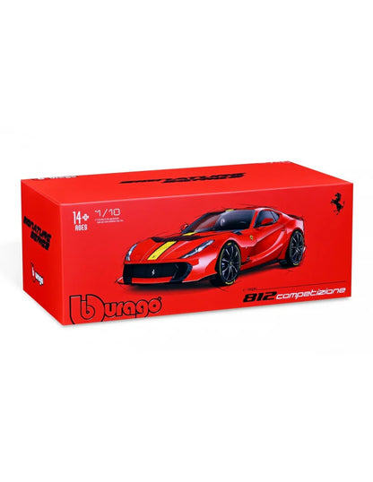 2021 Ferrari 812 Competizione Rosso Corsa Red w/ Yellow Stripe 1:18