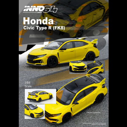 INNO64 1/64-HONDA CIVIC TYPE-R (FK8) Yellow IN64-FK8-YL
