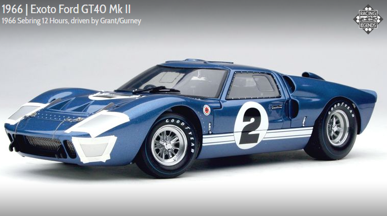 1966-67 FORD GT40 MK II By EXOTO (Échelle-Scale 1:18)
