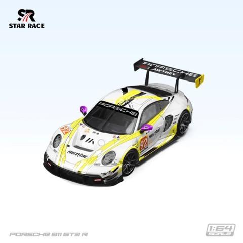 Star Race 1/64 -  Porsche 911 GT3 R Racing Car Yellow White 