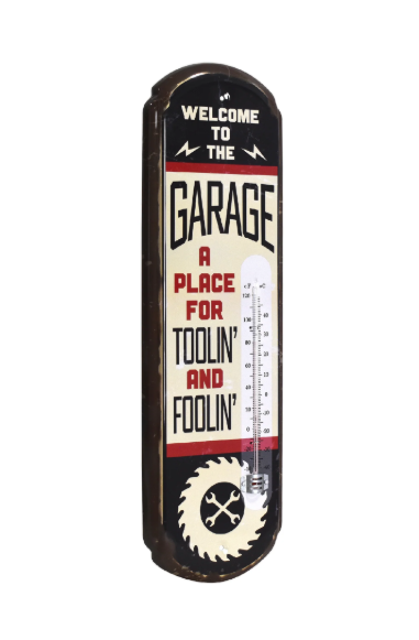 Trollin and Foolin Vintage Garage Thermometer Metal Wall Sign - Indoor/Outdoor
