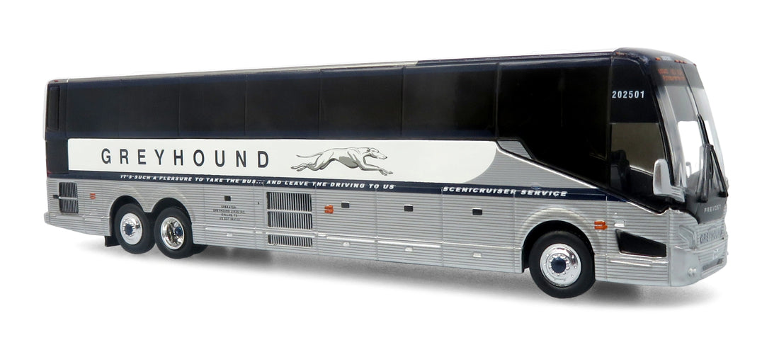 Autobus Prevost H3-45 Coach Greyhound Scenicruiser Vintage Livery 1:87 — Iconic Replicas 87-0659