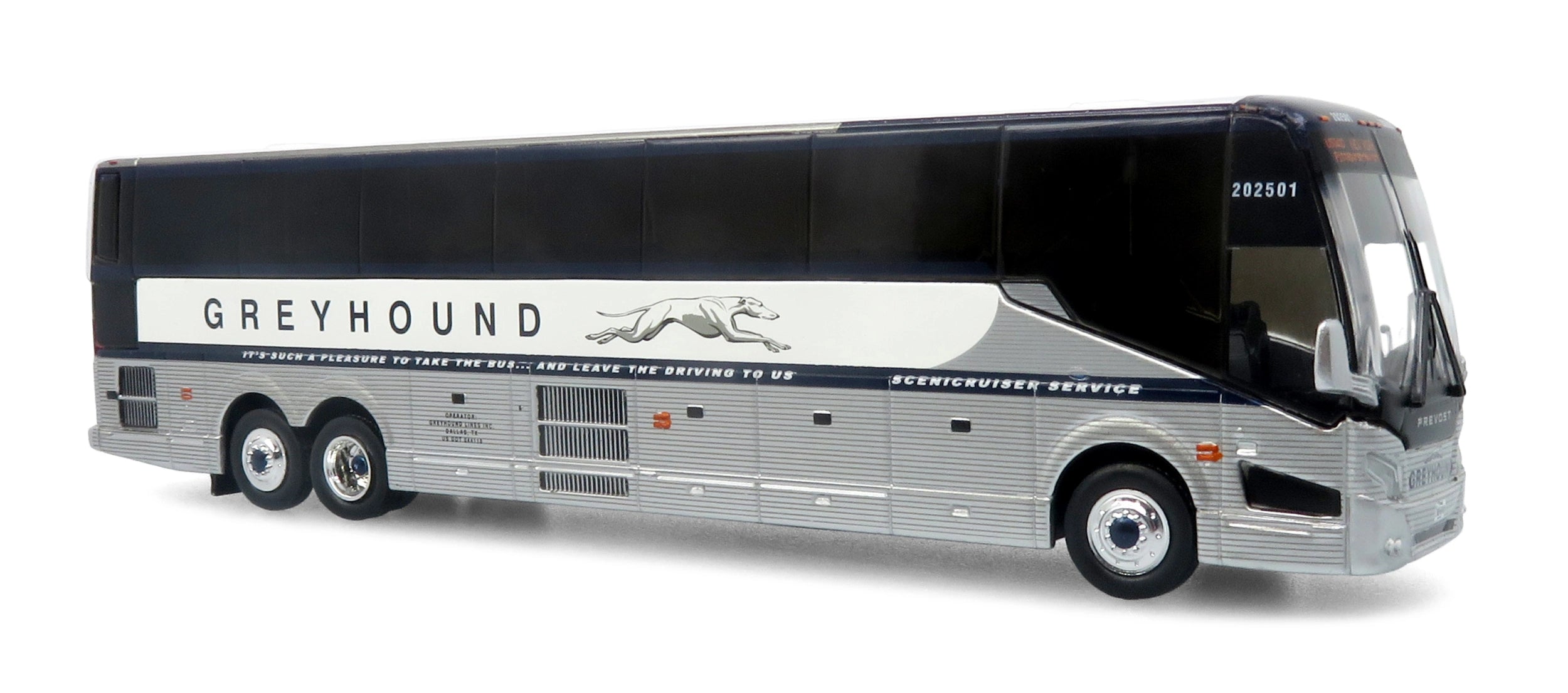 Prevost H3-45 Coach Greyhound Scenicruiser Vintage Livery 1:87 — Iconic Replicas 87-0659