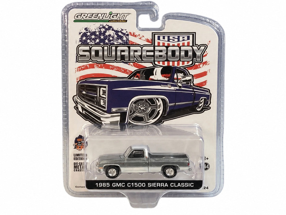 CHASE CAR GreenLight USA Squarebody 1985 GMC C1500 Sierra Classic Raw Chase 1:64 GL51410-CHASE
