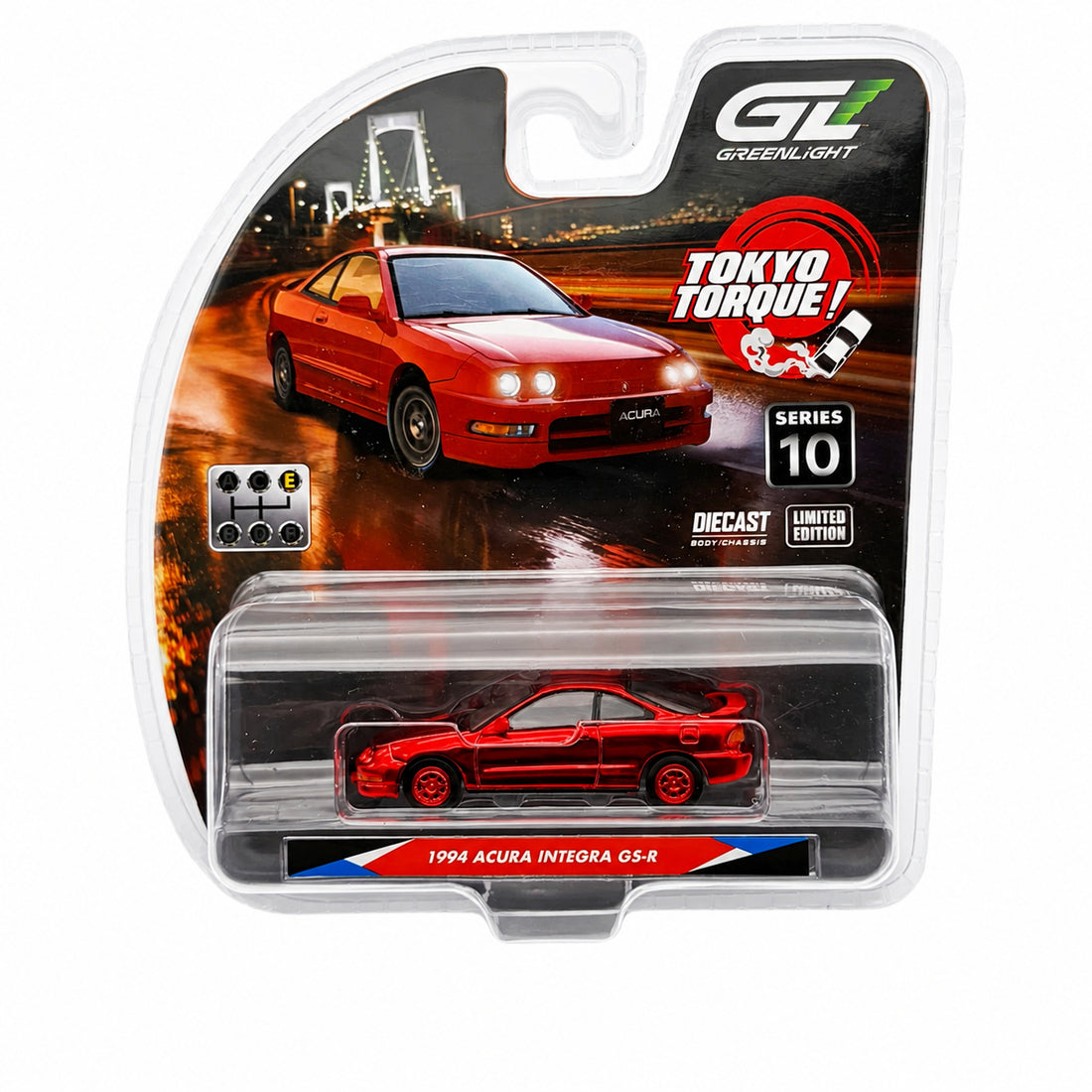 CHASE CAR GreenLight 1:64 Acura Integra GS-R 1994 – Tokyo Torque Series 10 – Rouge chrome – GL235110-E-CHASE