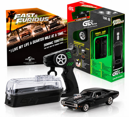(PRE-ORDER 2027) GreenLight GL Motion 1:64 Dodge Charger 1970 noir de Dom – Fast &amp; Furious – Voiture télécommandée avec télécommande – GLM-INT-612002