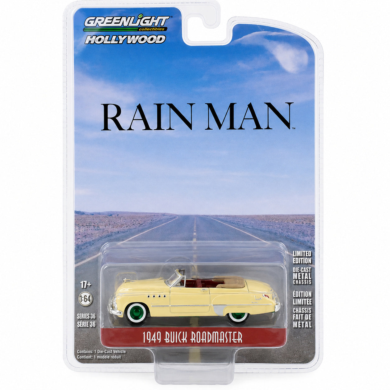 CHASE CAR – GreenLight 1:64 Rain Man (1988) – Buick Roadmaster Convertible 1949 – Green Machine – GL44960-C-CHASE