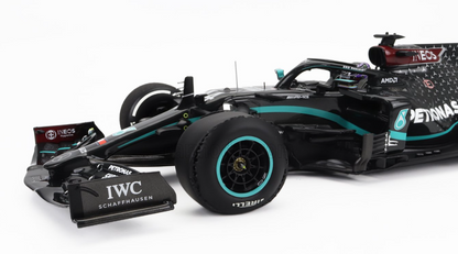 MERCEDES GP- 2020 LEWIS HAMILTON-F1 W11 EQ PERFORMANCE TEAM AMG PETRONAS MOTORSPORT N 44 WORLD CHAMPION WINNER SILVERSTONE BRITISH GP (with front flat tire)