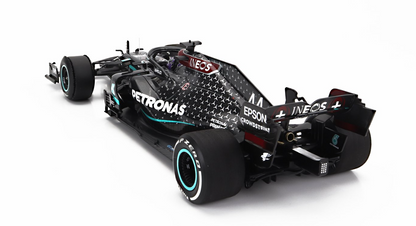 MERCEDES GP- 2020 LEWIS HAMILTON-F1 W11 EQ PERFORMANCE TEAM AMG PETRONAS MOTORSPORT N 44 WORLD CHAMPION WINNER SILVERSTONE BRITISH GP (with front flat tire)