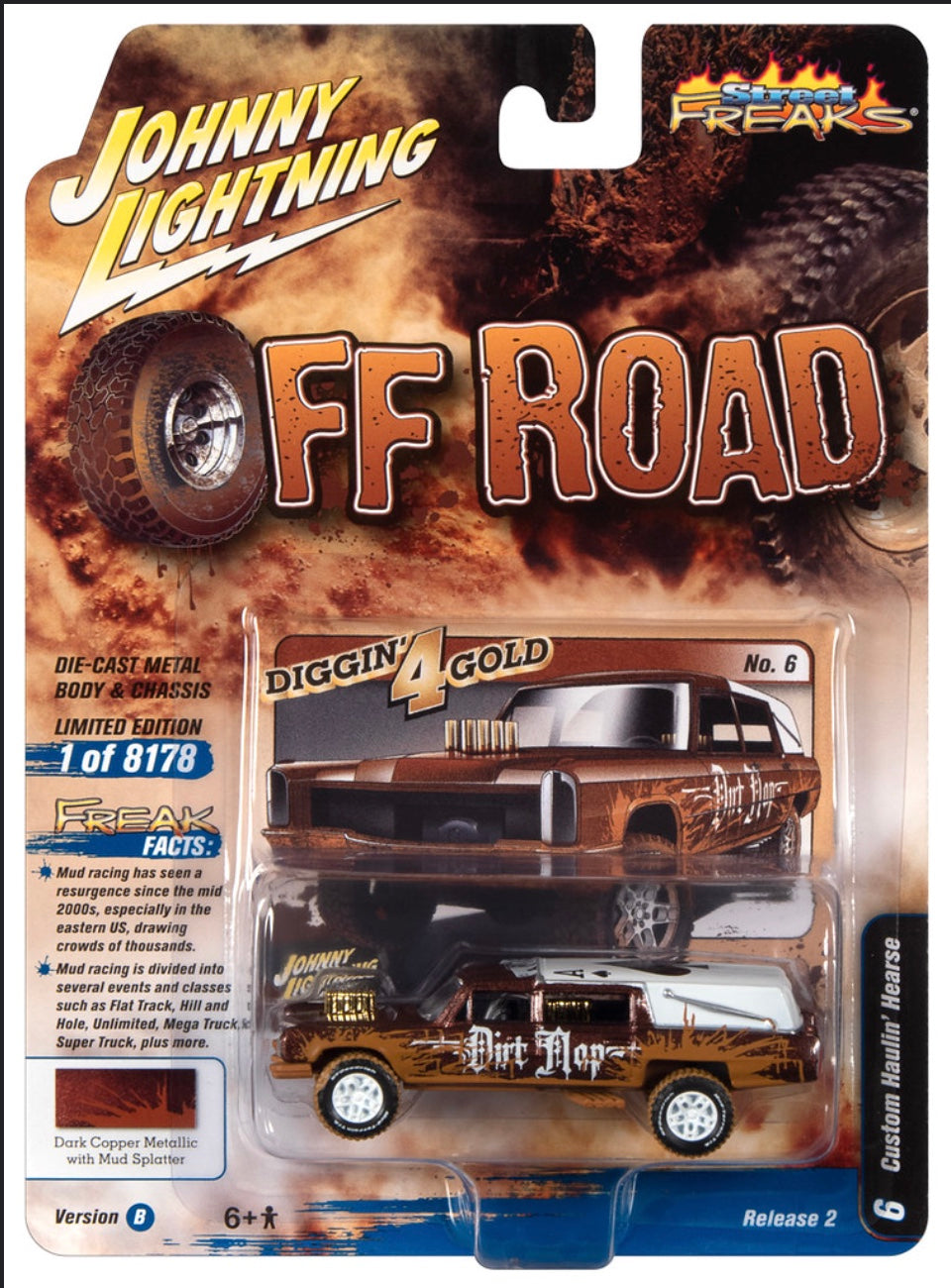 Haulin’ Hearse Copper Metallic avec toit blanc et boue - Off Road - JLSF024-2B-6