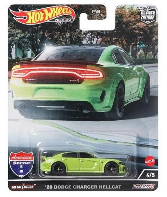 HOT WHEELS PREMIUM 2022 CAR CULTURE AMERICAN SCENE, 2022 Dodge Charger Hellcat , 4/5 (HCK04)