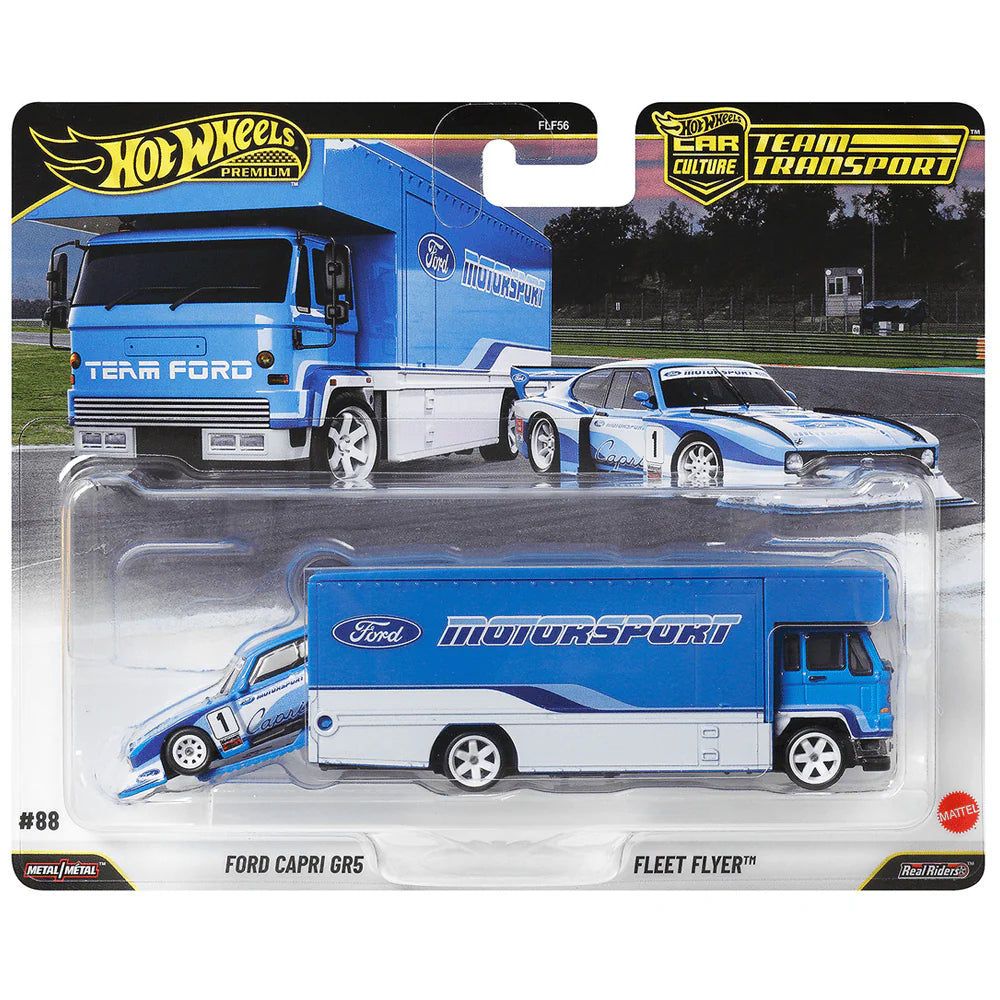 Hot Wheels - Ford Capri GR5 &amp; Fleet Flyer - 2025 Team Transport Series (JHX89)